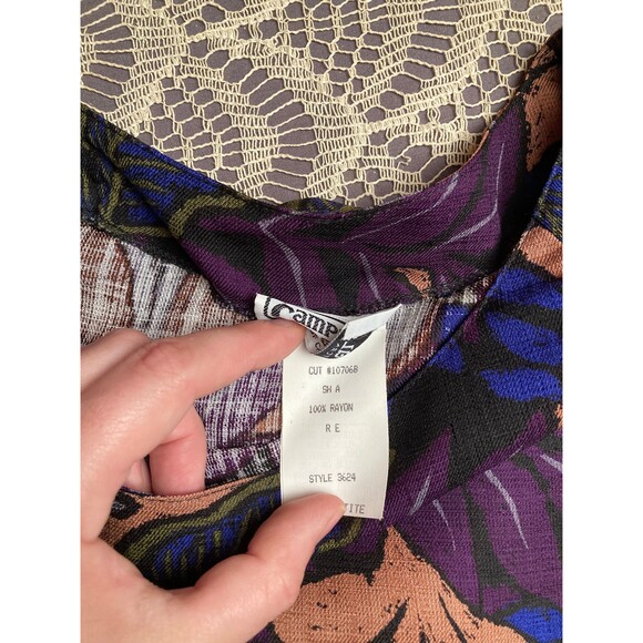 Vintage 80s Floral Blouse 1980s Dark Romantic Whimsigoth Top Size Medium - Picture 9 of 10